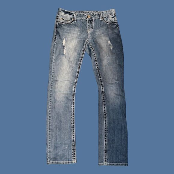 Maurice’s Embellished Mid Rise Jeans Size 5/6 31x31 #9 - Picture 2 of 6